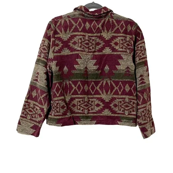 VTG David Paul New York Womens Small Tribal Print Button-Up Jacket Made In USA - Picture 3 of 6